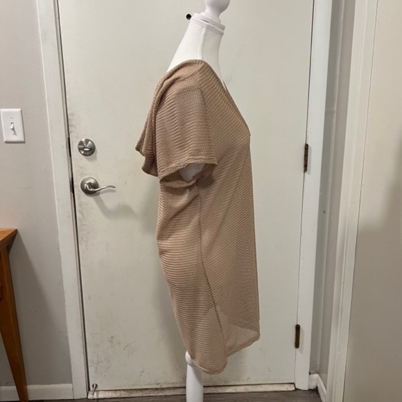 Jordan Taylor Womens Brown Beige Deep V-Neck Hooded Swimsuit Cover Up Size Small - Picture 7 of 12